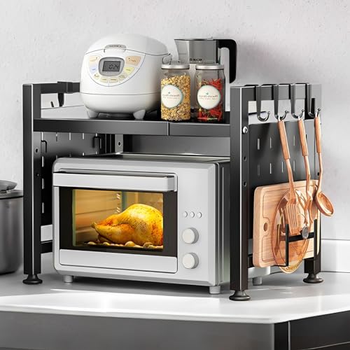 Microwave Oven Rack, Expandable Microwave Toaster Shelf