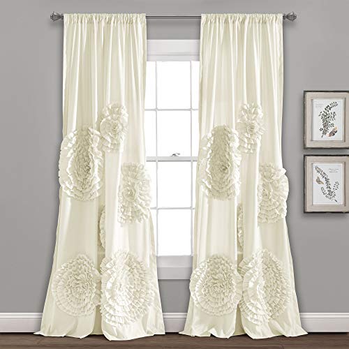 Lush Decor Serena Window Curtain Panel (Single Panel), 95" L x 54" W, Ivory