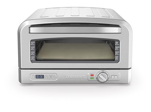 Cuisinart Pizzeria Pro Indoor Pizza Oven CPZ-120XA, Electric Benchtop Pizza Oven with Ceramic Stone, Adjustable 170–380°C Temperature & Timer, 30 cm Family-Size Pizza Capacity, Stainless Steel