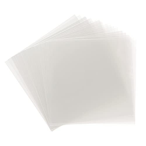 Samsill 50 Pack 12" x 12" Clear Plastic Sheet for Crafting Supplies and Die Cutting Machines, Flexible Clear Craft Plastic .007 Thickness
