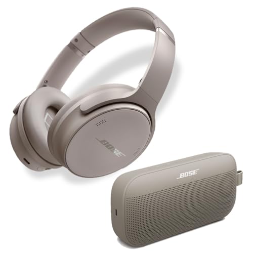 Bose Sandstone Audio Duo - QuietComfort Noise Cancelling Headphones & SoundLink Flex (2nd Gen) Portable Speaker