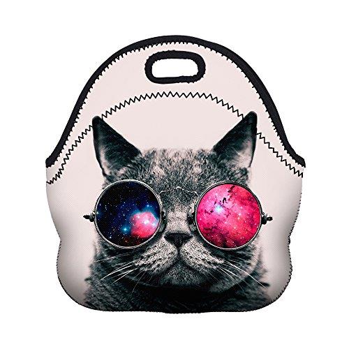 Insulated Neoprene Lunch Bag Solid Color Gourmet Tote Cooler Warm Pouch for School Work Office