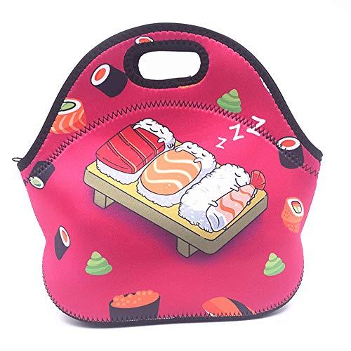 Insulated Neoprene Lunch Bag Solid Color Gourmet Tote Cooler Warm Pouch for School Work Office