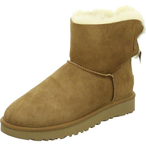 UGG MINI BAILEY BOW II Women's Boot, CHESTNUT, 10 US