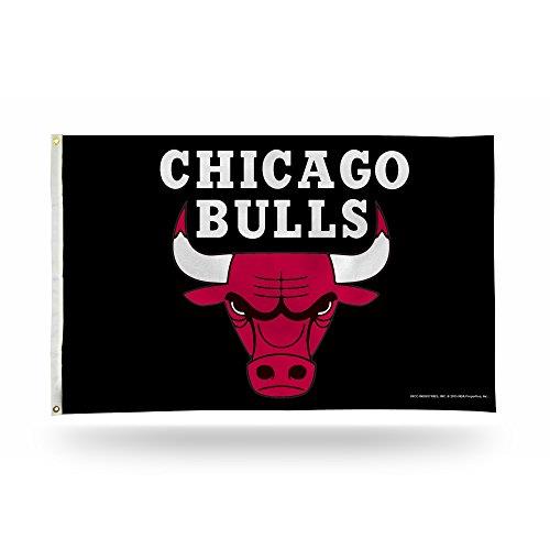 Rico Industries NBA 3-Foot by 5-Foot Single Sided Banner Flag with Grommets, Chicago Bulls