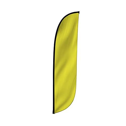 LookOurWay Feather Flag Banner - 12 Feet Tall Advertising Flags for Outdoor Business and Events Promotion - Swooper Flag Only - Solid Color Flags - Yellow (10M1200069)