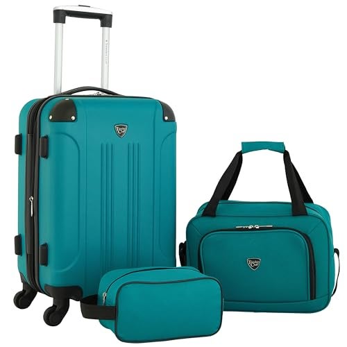 Travelers Club Luggage 3 PC Set, Teal