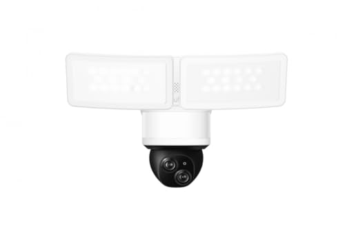 eufy E340 Outdoor Floodlight Security Camera - 2K/3K Dual Camera with 360° Pan - Smart Motion Detetction & AI Track - 24/7 Recording, 2000LM Light, Siren, HB3 Compatible - No Monthly Fee