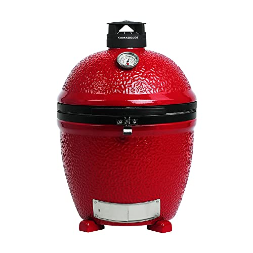 Kamado Joe Classic Joe Series II 18-Inch Standalone Ceramic Charcoal BBQ & Smoker with Air Lift Hinge, Kontrol Tower Vent, 250 sq in – Red