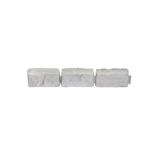 EasyFlex No-Dig Landscape Edging with Anchoring Spikes, 2.7 in. Tall Decorative Stone-Look Garden Border, 60 Foot Kit, Light Gray