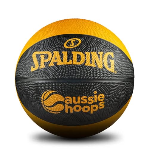 Spalding Aussie Hoops Outdoor Basketball, Black & Orange, Size 3