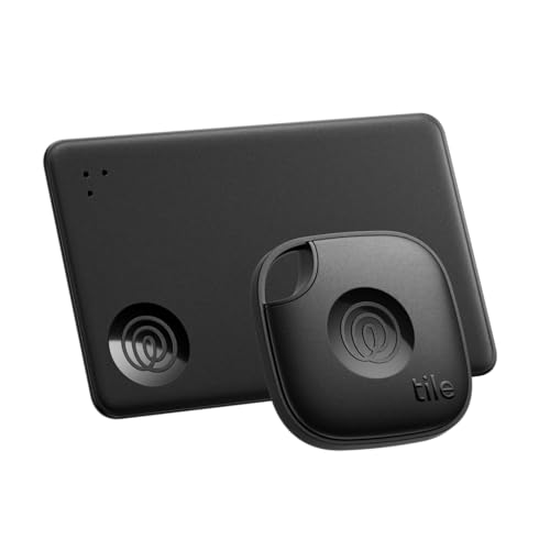 Tile by Life360 Starter Pack (2024) - Bluetooth Trackers and Item Finders for Keys, Wallets & More. Both iOS and Android Compatible. Phone Finder. 2-Pack (Black Mate/Slim)