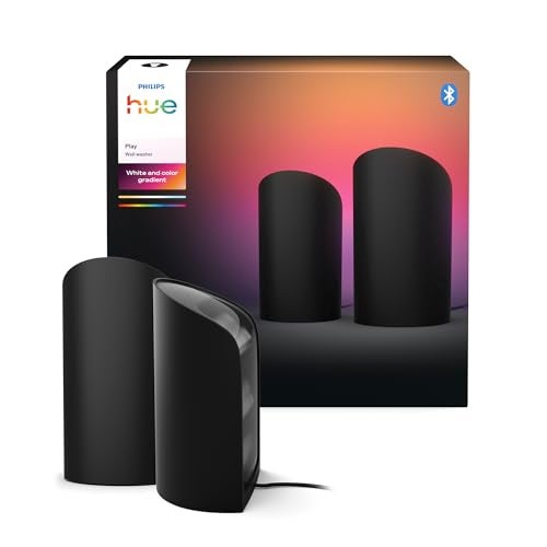 Philips Hue Gradient Play Wall Washer 2PK with ColorCast Technology, Twice The Brightness, Immersive Surround Lighting, Matte Aluminum Finish