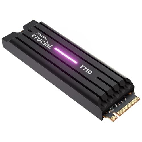 Crucial T710 2TB SSD NVMe M.2 PCIe 5.0 x4 Gen5 with Heatsink, Read/Write Speeds up to 14,500/13,800 MB/s, Desktop PC and PS5 Compatible, TLC NAND, Solid State Drive - CT2000T710SSD5-01