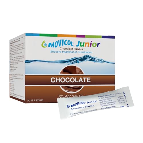 Movicol Junior Sachets, Chocolate, 30 Sachets, Constipation Relief for Children, Laxatives, Relief, hydrates, softens & help restore natural bowel movement