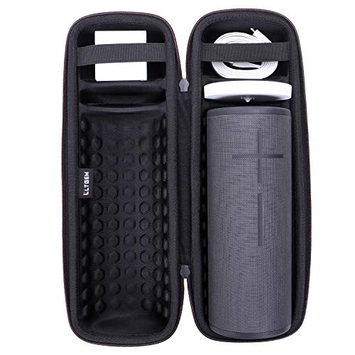 LTGEM Hard Case for 𝗨𝗹𝘁𝗶𝗺𝗮𝘁𝗲 𝗘𝗮𝗿𝘀 𝗠𝗘𝗚𝗔𝗕𝗢𝗢𝗠 𝟯 Ultimate Ears MEGABOOM 3 Portable Wireless Bluetooth Speaker and Charger Dock(Black+Black)