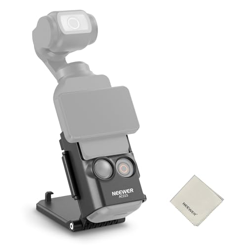 NEEWER Basics Magnetic Mount Stand Compatible with DJI Osmo Pocket 3 & Creator Combo, Multifunctional Accessories Expansion Adapter Bracket, 180° Tilt Plastic Camera Holder with Cleaning Cloth, AC015