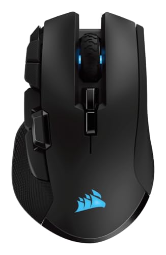 CORSAIR IRONCLAW Wireless RGB Rechargeable Gaming Mouse with Slipstream Technology - 18,000 DPI - 3-Zone RGB Multi-Color Backlighting - Black