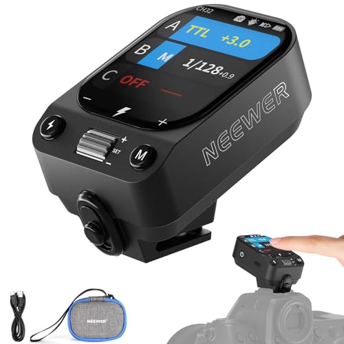 NEEWER QZ-N TTL Wireless Flash Trigger Transmitter Compatible with Nikon Z9 Z8 Z6II Z7II Z5 Z50 D850 D3500 D7500 Cameras, 1/8000s HSS TCM Switch, 1000mAh Battery, OLED Touchscreen for 2.4G Q System