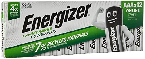 Energizer Rechargeable Batteries AAA, Recharge Power Plus, Pack of 12