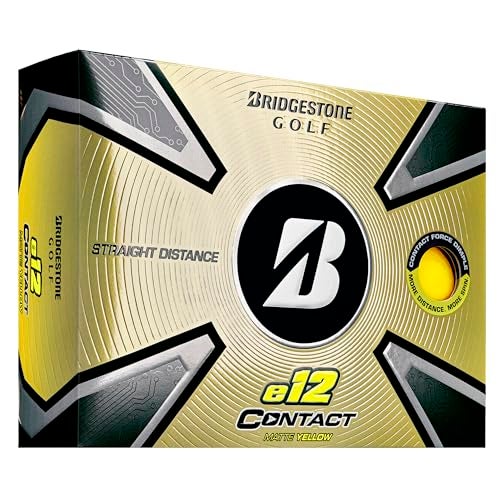 Bridgestone E12 Contact Golf Balls 2023 - Matte Yellow - 1 Dozen