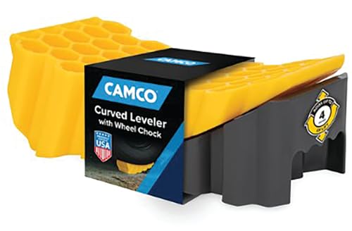 Camco 44423 Curved Leveler with Wheel Chock,1 Pack