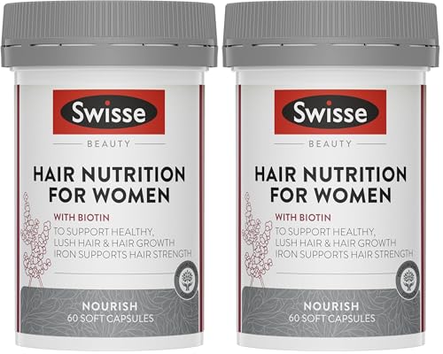 Swisse Beauty Hair Nutrition For Women - with Biotin And Silica To Support Lush Hair Growth - 60 Capsules (Pack of 2)