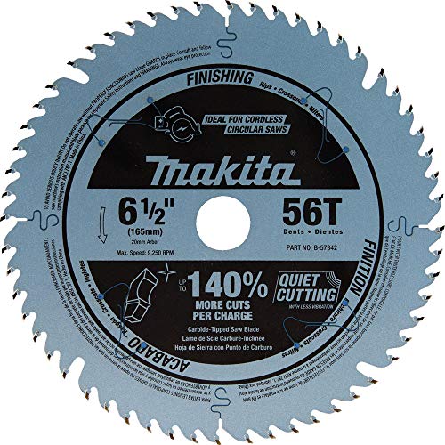 Makita B-57342 6-1/2" 56T Carbide-Tipped Cordless Plunge Saw Blade