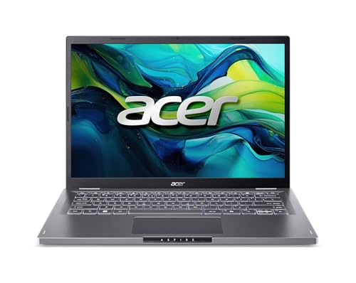 Acer Aspire 14 Laptop | 14.0" WUXGA 1920 x 1200 IPS | Intel Core 5 Processor 120U | Intel Graphics | 16GB LPDDR5 | 512GB Gen4 SSD | Wi-Fi 6E | AI PC | Copilot Key | Backlit Keyboard | A14-51M-515G