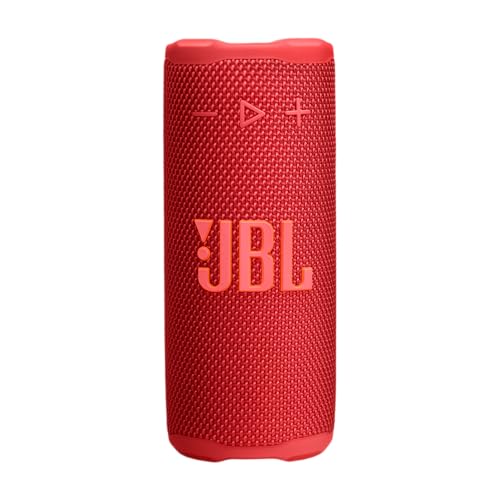 JBL Grip, Bold JBL Pro Sound, Up to 14 Hours of Playtime, Ambient Light, Waterproof, dustproof, and Drop-Proof, Recycled Plastic and Fabric, Plus FSC Certified Paper Packaging, Red
