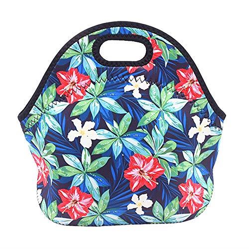 Insulated Neoprene Lunch Bag Solid Color Gourmet Tote Cooler Warm Pouch for School Work Office