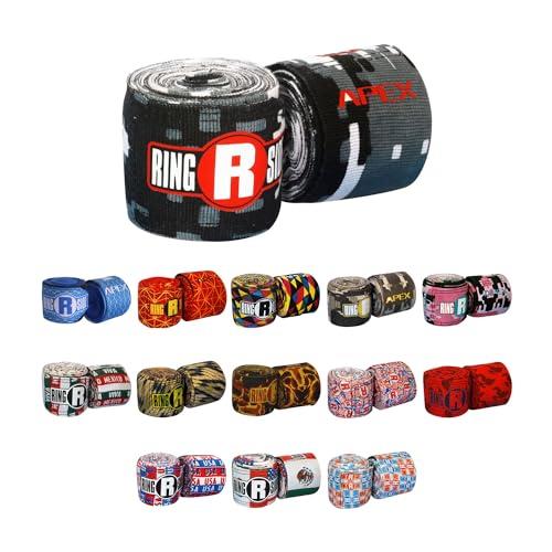 Ringside Apex Boxing Training Hand Wraps (Pair), Camo Black/White