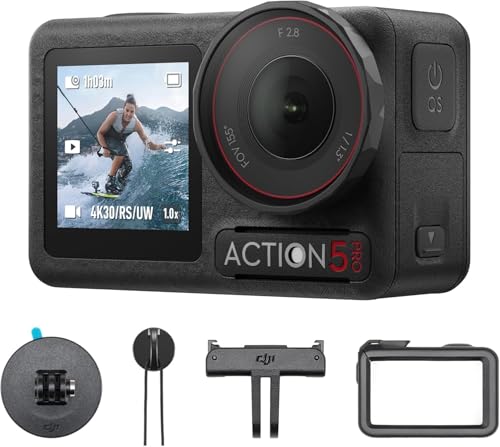 DJI Osmo Action 5 Pro Surfing Combo, Action Camera 4K with Surfing Tether Kit, 4K/120fps Videos, Ideal for Surfers, Dual OLED Touchscreens, Stabilization, Waterproof Action Camera for Sports