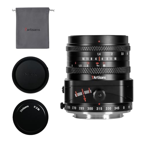 7artisans 50mm F1.4 APS-C Frame Tilt-Shift Lens with 2-in-1 Compatible for Sony E-Mount Mirrorless Cameras A6500 A6300 A6100 A6000 A5100 A5000 A9 NEX3 NEX3N NEX5 NEX5T NEX5R NEX6 NEX7 A7 Series