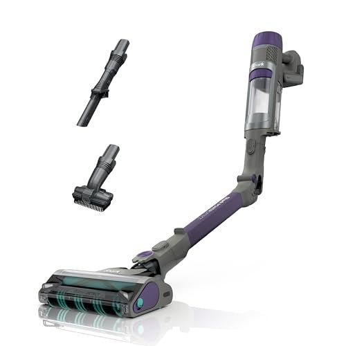 Shark Cordless Vacuum Cleaner with HEPA Filter, PowerDetect Clean & Empty, Powerful Suction, Portable, Rechargeable, Lightweight Stick Vacuum for Pet Hair, Carpets & Hardfloor, Grey/Purple, IP1251
