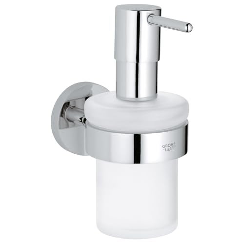 Grohe 40448001 Essentials Soap Dispenser with Holder, Starlight Chrome