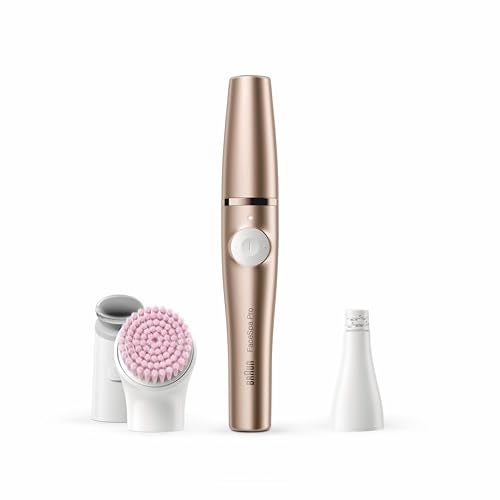 Braun FaceSpa Pro Beauty Set with Facial Epilator Women, Facial Cleansing Brush, Attachment, Holder and Bag, Hair Removal, Cleansing and Skin Tightening Gift for Women SE921