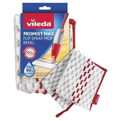 Vileda Promist Max Spray Max Refill | Microfibre mop Refill | Double-Sided Microfibre pad | Suitable for All Types of Flooring | Reusable Microfibre pad | Sustainable Floor mop