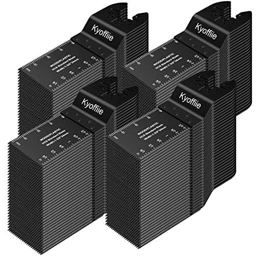 Kyoffiie 200Pcs Oscillating Multi Tool Blades Kit - 1-3/8" Quick Release Universal Saw Blades for Wood Plastic - Compatible with Ryobi Makita Bosch Craftsman