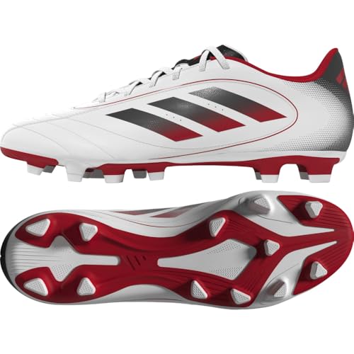 adidas Performance Goletto IX Firm Ground/Multi Ground Adult's Football Boots, White/Core Black/Better Scarlet, 9 US Womens/8 US Mens