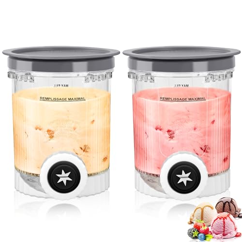 4 Pack Pint Containers Replacement for Ninja Swirl Ice Cream & Soft Serve Makers, 16oz Creami Swirl Pints and Lids Compatible with NC700 NC701 Series