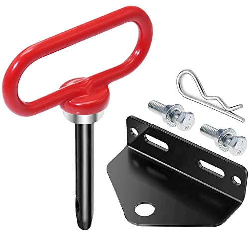 EilxMag Universal Heavy Duty Zero Turn Mower Trailer Hitch and Strong Neodymium Magnetic Lawn Mower Trailer Hitch Pin with 2 Bolts -1/2'' R-Clip (Combo Pack, Red＋Black)