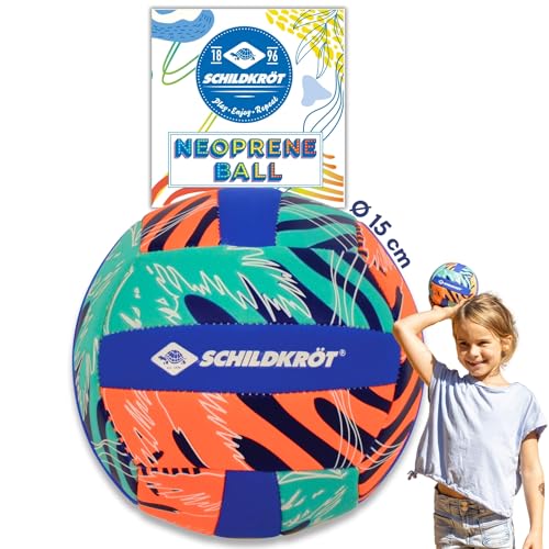 Schildkröt Neoprene Mini Beach Volleyball, Various Designs, Size 2, Diameter 15 cm, Non-Slip Textile Surface, Salt Waterproof, Ideal for Small Children's Hands