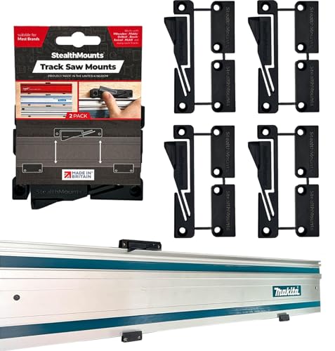 StealthMounts Track Mount - 4 Pack | Track Saw Guide Rail Mount | Track Rack | Track Saw Guide Mount | Track Saw Guide Rail Holder | Track Saw Storage | Track Saw Guide Organizer Made in the UK