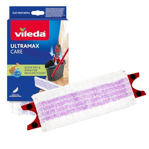 Vileda Ultramax Care Floor Mop Replacement Cover, Floor Cleaning, Mop Cover, for Sensitive Floors, 100% Recycled Microfibre, Quick-Drying Floor, Pack of 1