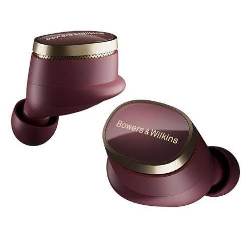 Bowers & Wilkins Pi8 True Wireless Noise Cancelling Earbuds with Bluetooth aptX, 24-bit Wireless Connection, Audio Retransmission, and 6 Built-in Microphones - Dark Burgundy