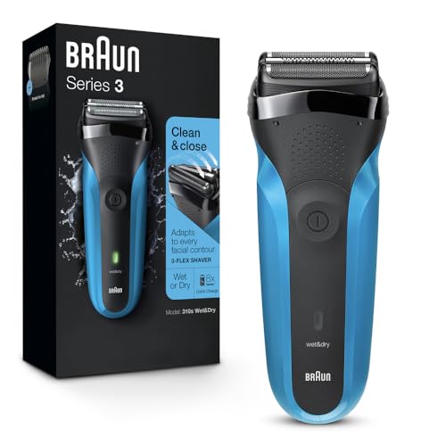Braun Series 3 310s Wet and Dry Electric Shaver for Men / Rechargeable Electric Razor, Blue