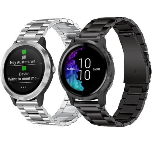 22mm Metal Bands for Garmin Vivoactive 4/Venu 3/Venu 2 45mm/Forerunner 265/965/255/955 Watch Bands, Metal band Strap for Amazfit GTR 4,GTR 3,GTR 2,2e,Ticwatch Pro 3,Fossil Gen 5 for Women Men
