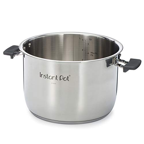 Instant Pot Stainless Steel Inner Cooking Pot with Handles, 6-Qt, Polished Surface, Rice Cooker, Stainless Steel Cooking Pot, Use with 6-Qt Duo Evo,Pro & Pro Crisp