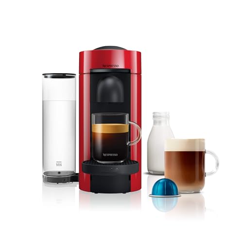 Nespresso Vertuo Plus Automatic Pod Coffee machine for Americano, Decaf, Espresso by Magimix in Red